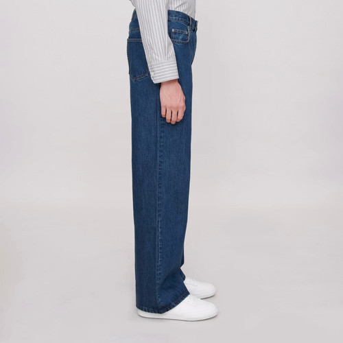 A.P.C. Aaron Wide Leg Jeans | stonewashed indigo | Evolve Clothing