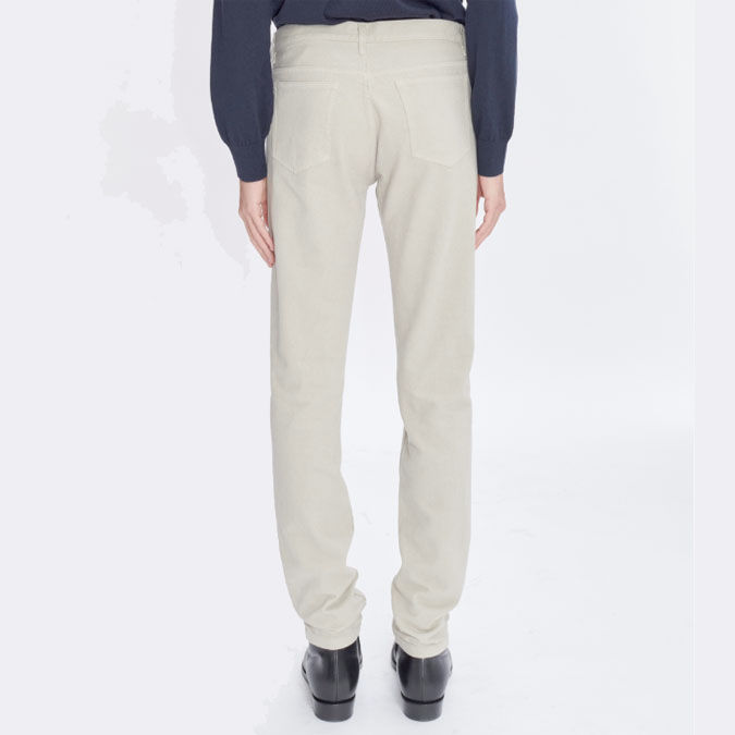 APC Petit New Standard Jeans in taupe dyed denim on model back
