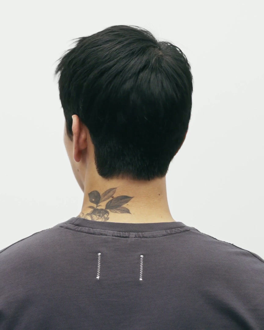 Thumbnail: Reigning Champ Faded Standard T-Shirt in faded navy on male model 360