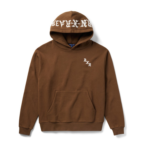 Born X Raised Embroidered Hoodie | walnut/cream | Evolve Clothing