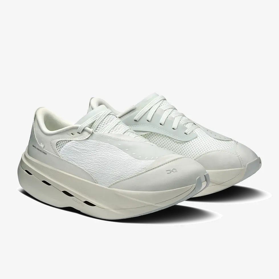 Thumbnail: On X PAF Cloudboom Volt PAF Sneakers in white, gale pair front top mesh design