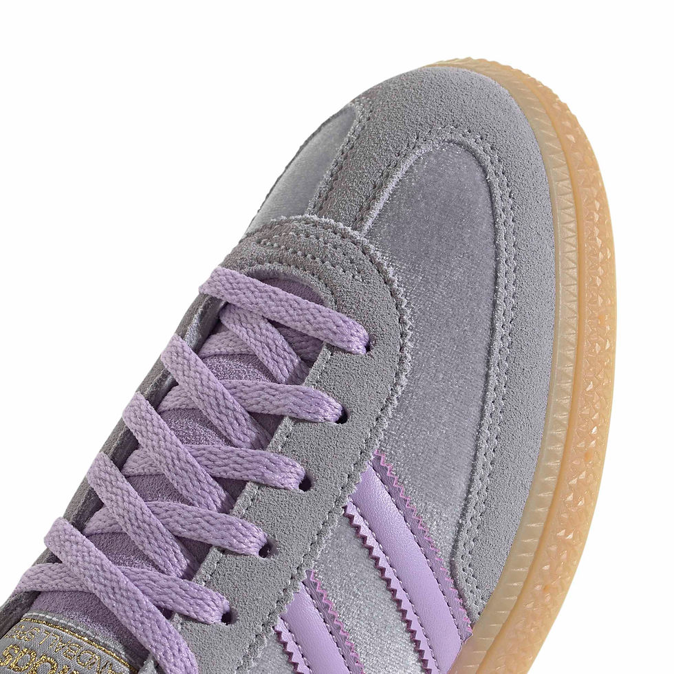 Adidas Handball Spezial Womens Sneakers J3646 in glory grey, and powder plum toe box