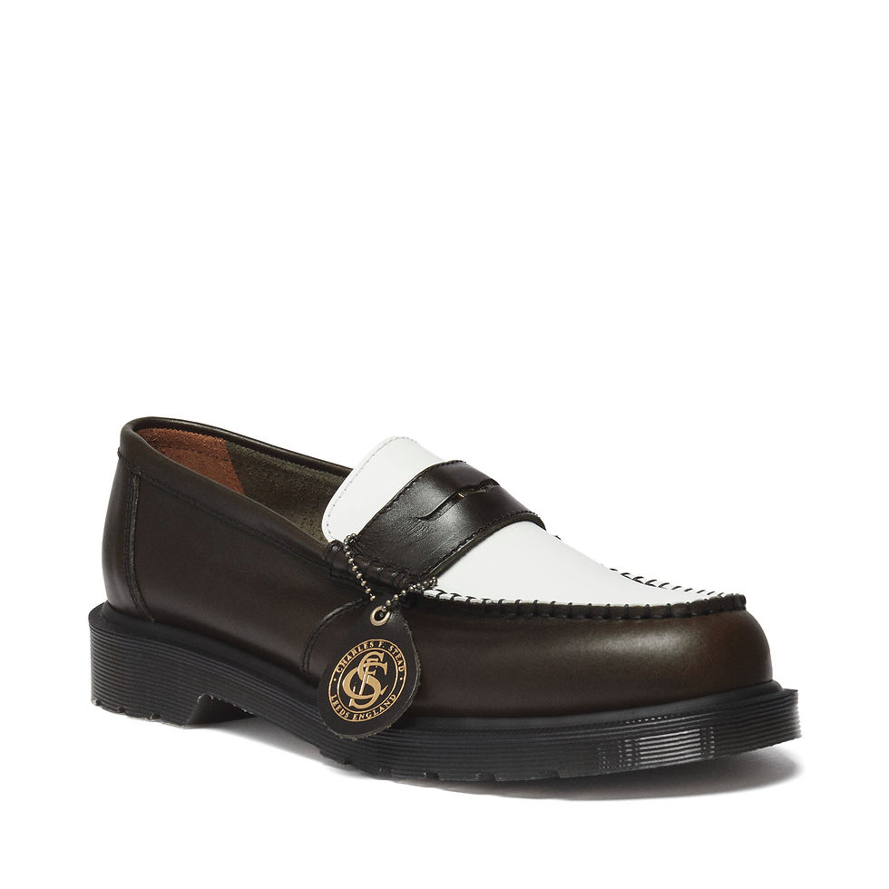 Dr. Martens Penton Loafer in  olive and white leather