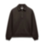Reigning Champ Brushed Fleece Half Zip Sweatshirt in coffee