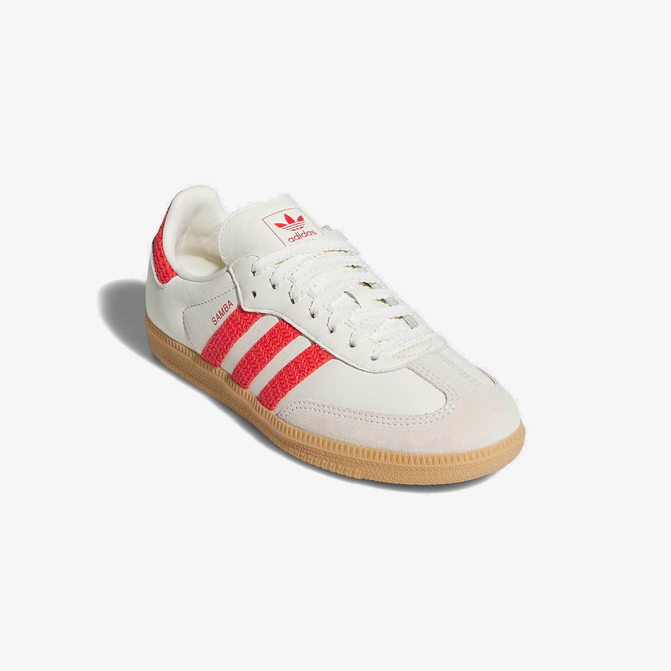 Front side Adidas Samba OG Womens Sneakers KI2704 off white, semi lucid red