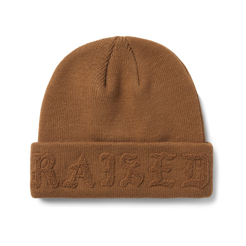 Born X Raised Tonal Knit Beanie | brown | Evolve Clothing Gallery