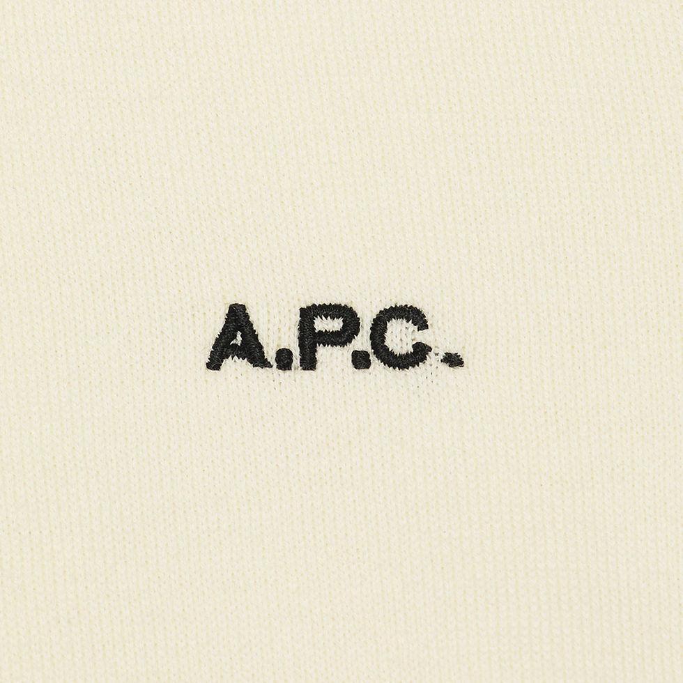 A.P.C. Fynn Polo Shirt in off white embroidered detail