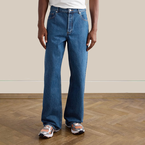 A.P.C. Aaron Wide Leg Jeans | stonewashed indigo | Evolve Clothing