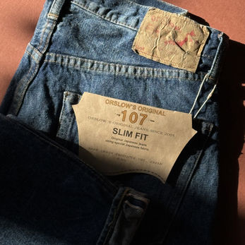 orSlow Jeans with brand label  made in Osaka, Japan