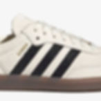 Side stripe panel of the Adidas Samba OG Womens Stingray Sneakers KJ7435 in white, black, gumsole at Evolve Clothing Gallery