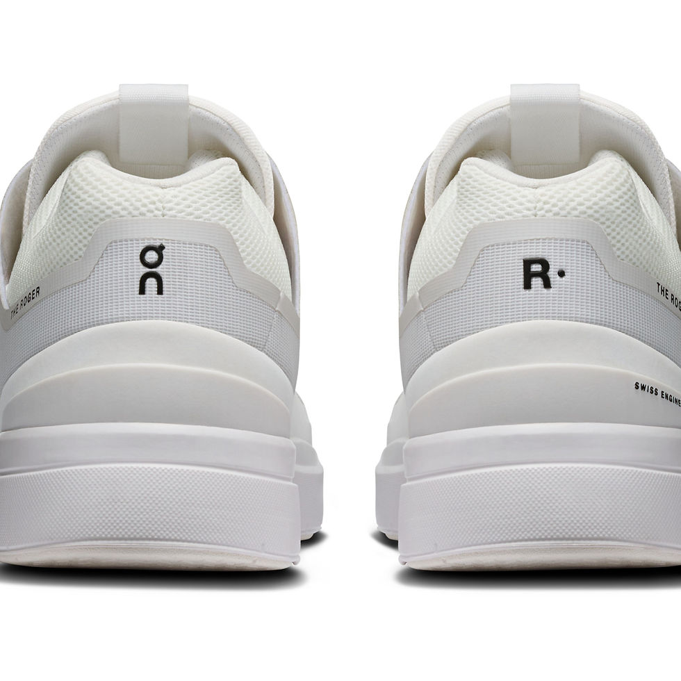 On Roger Spin Men's Sneakers in white heel back detail