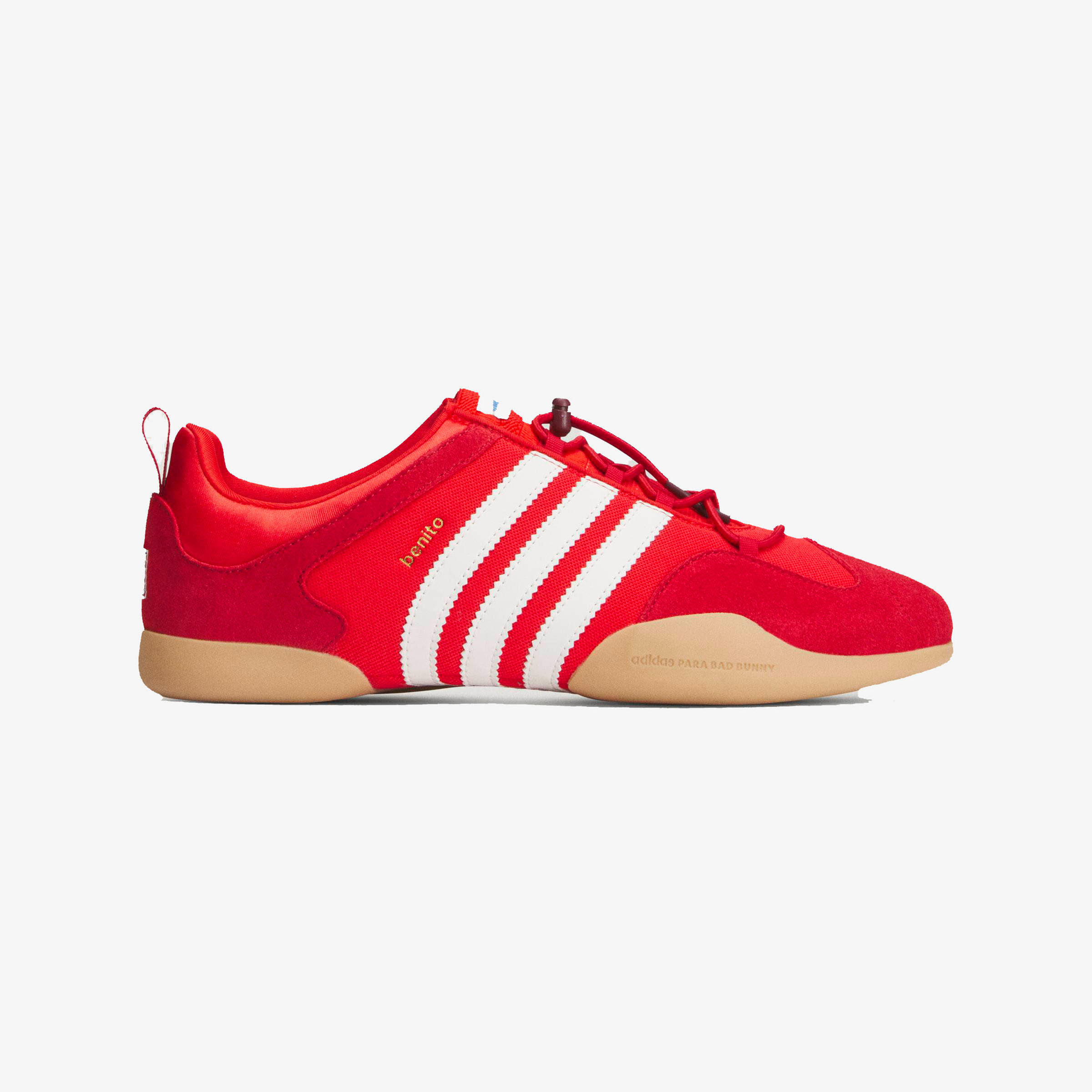 Adidas X Bad Bunny Ballerina Sneakers KI7916 in flamboyan red stripe side panel