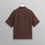 Thumbnail: Wax London Lido Weave Short-Sleeve Shirt in brown back flat
