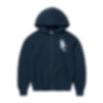 One Of These Days Barbed Zip Up Hoodie in hard washed navy front flat