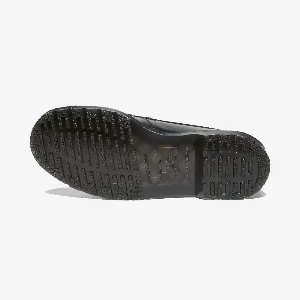 Thumbnail: Dr Martens Delapre Penny Loafer in black leather bottom tread sole