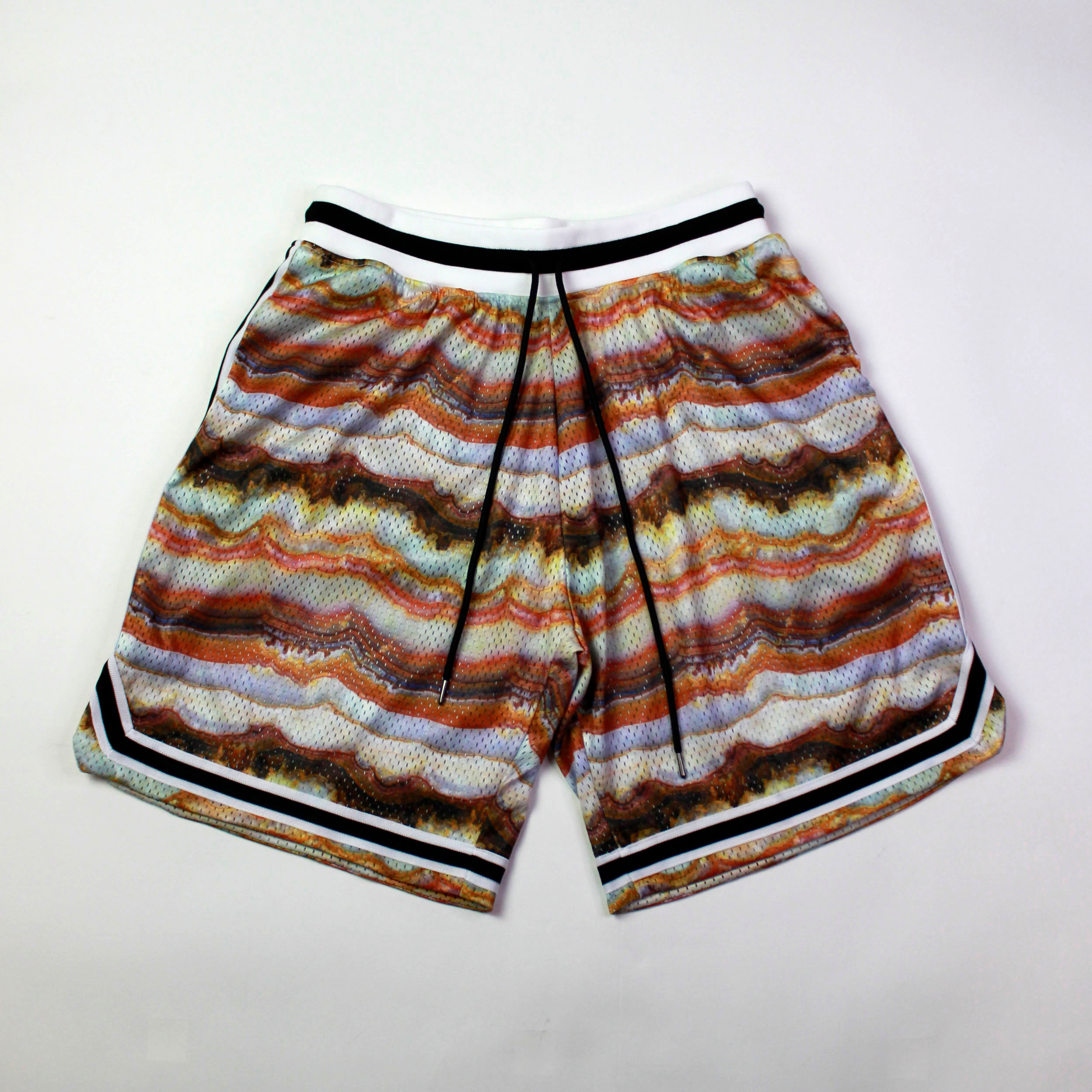 John Elliott Game Shorts Geo Wonderland Front Flat