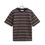 Wax London Dean Stripe Textured Knit T-Shirt in dark navy tan navy