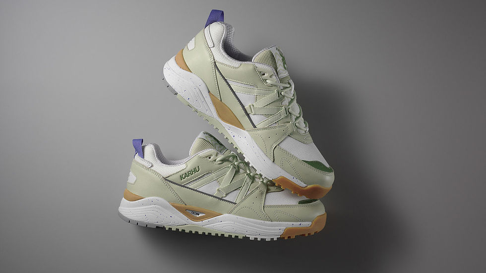 Karhu Sneakers Fusion XC in aloe wash green lifestyle pair detail