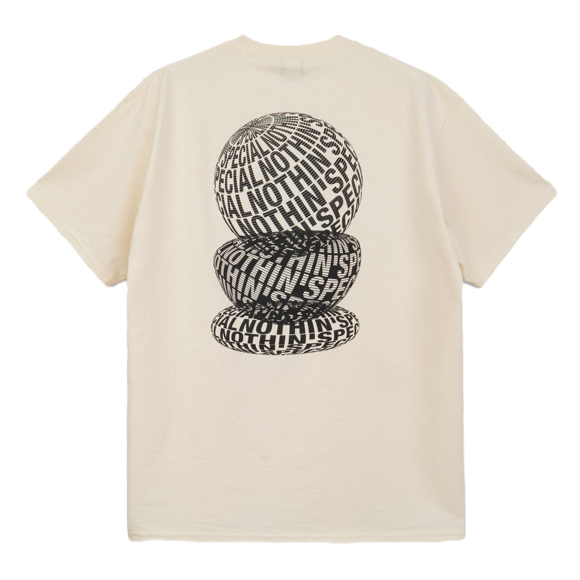 Nothin Special Three Sphere Tee in natural back flat