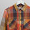 Thumbnail: Wax London Whiting Pike Check Overshirt in orange, multi shoulder