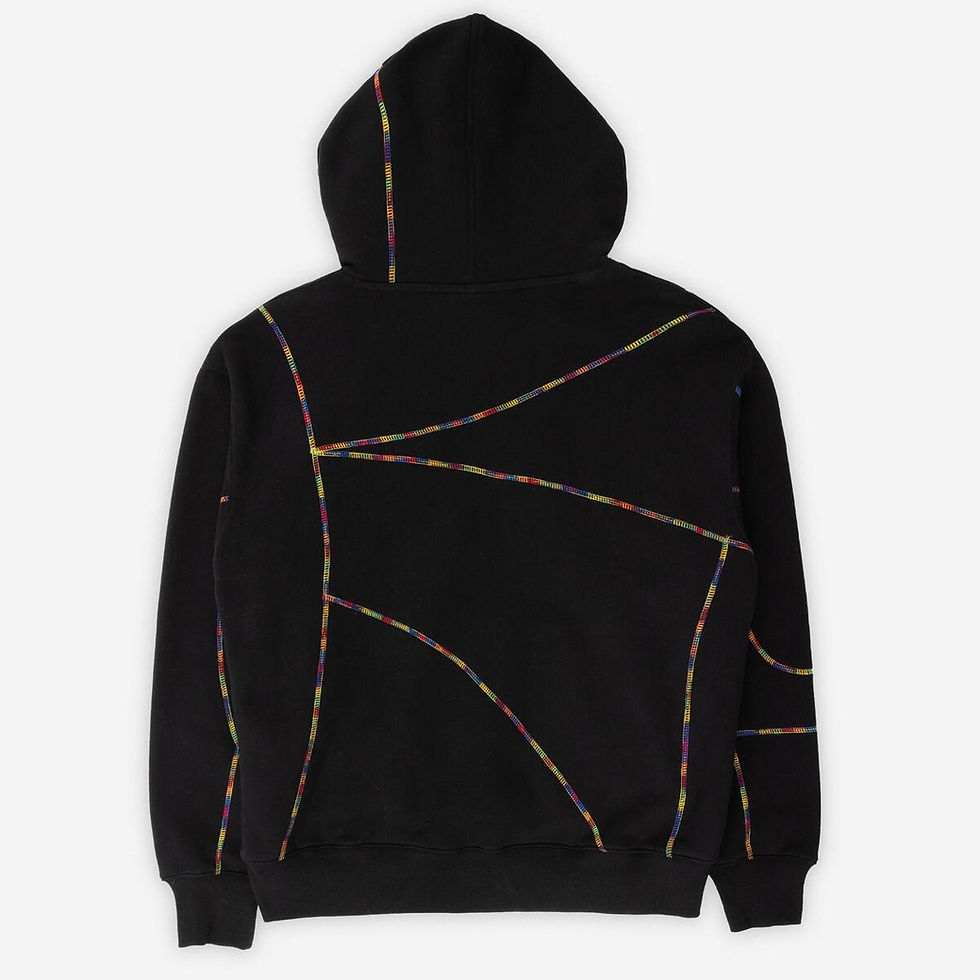 Pleasures Vein Hoodie in black back flat