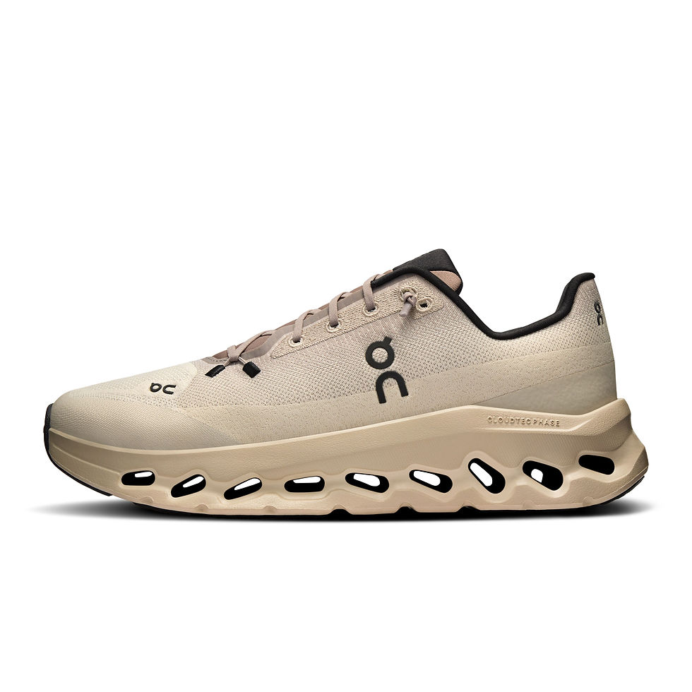 On Cloudtilt Men's Sneakers in cinder, sand colorway left side panel