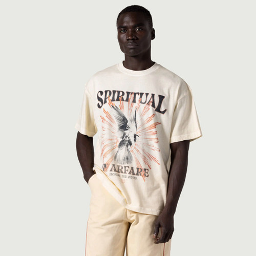 ★Honor The Gift★ M SPIRITUAL CONFLICT SS TEE BONE HTGM241P Honor the Gift Spiritual Warfare T-Shirt | bone | Evolve