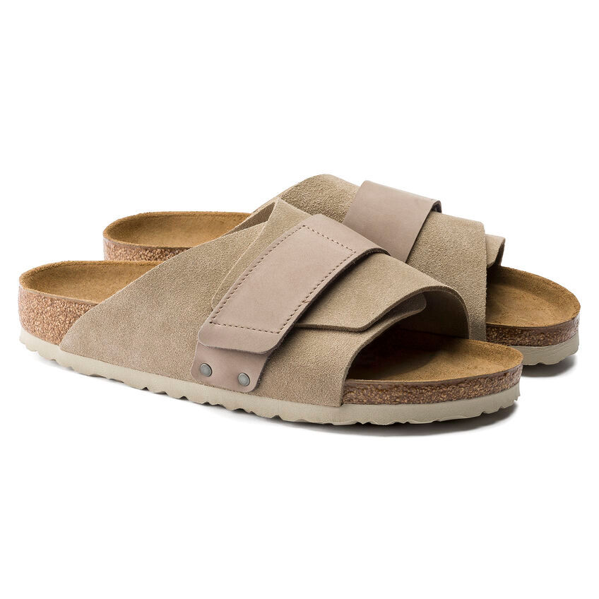 Buy Birkenstock Kyoto Sandals in Taupe suede leather