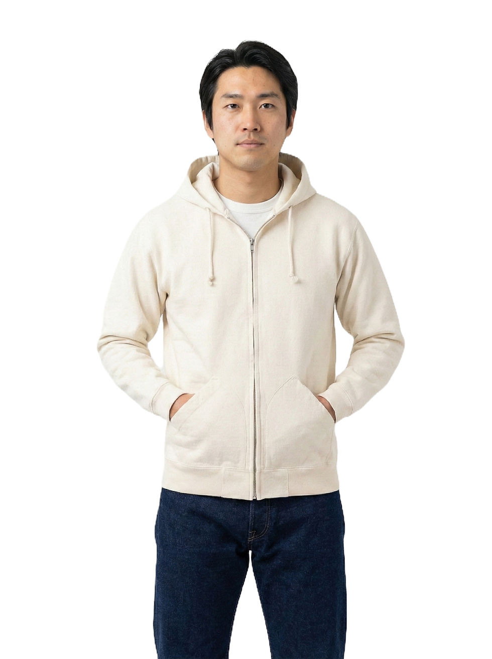 Samurai 10/2 Extra Heavy L/S Hoodie off-white on model front