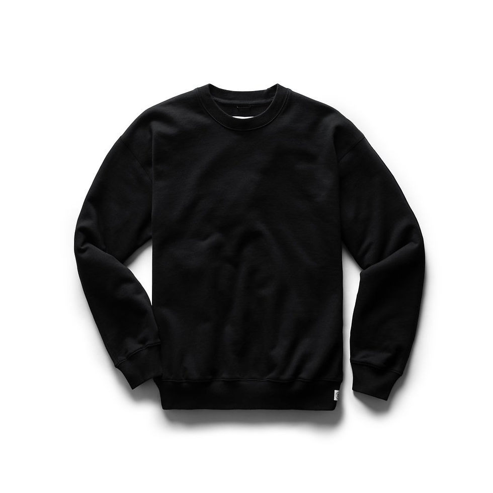 Reigning Champ Midweight Relaxed fit Crewneck black Front Flat