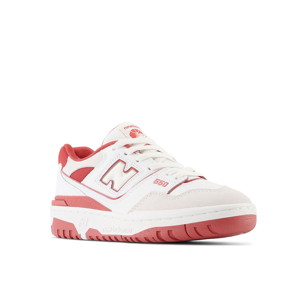 New Balance 550 Sneakers for Women/Youth in white with red trim GSB550TF