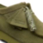 Clarks Originals Wallabee Gore-Tex Shoes in loden green side fab detail