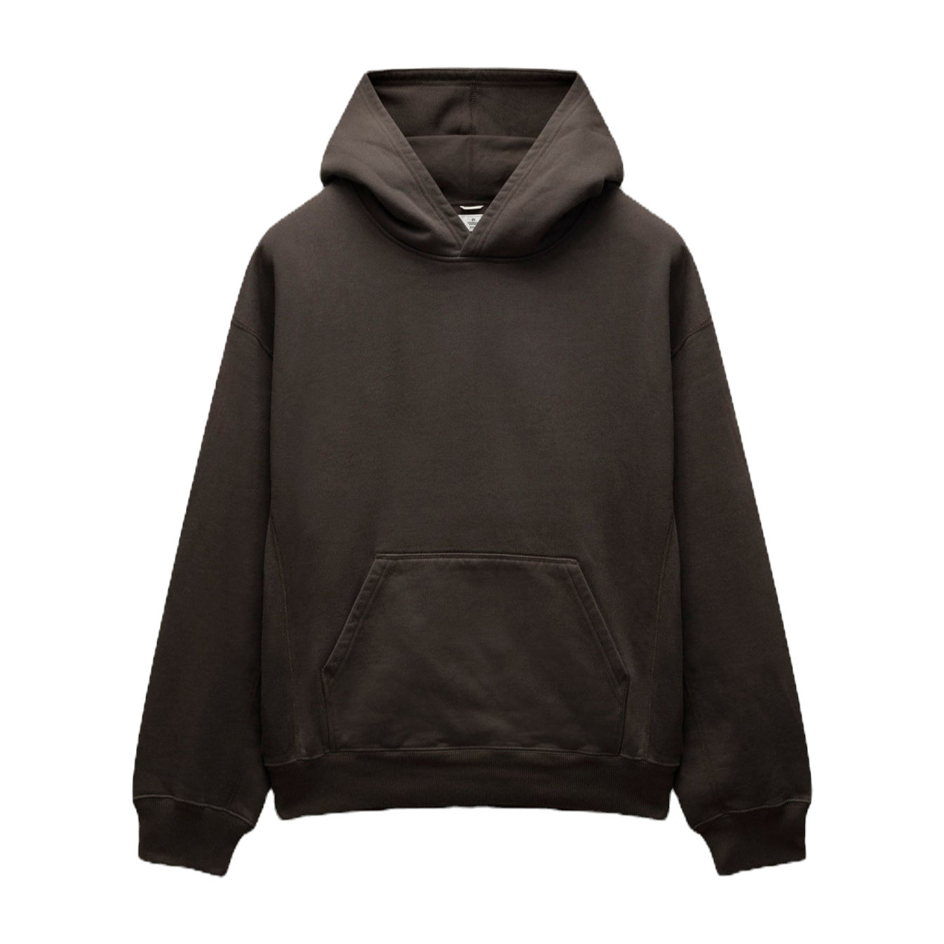 Reigning Champ Brushed Fleece '97 Relaxed Hoodie in coffee front flat