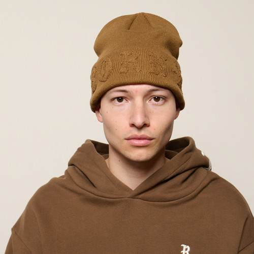 Born X Raised Tonal Knit Beanie | brown | Evolve Clothing Gallery