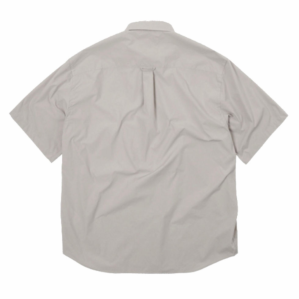 FrizmWORKS OG Poplin Oversized Shirt in grey back flat