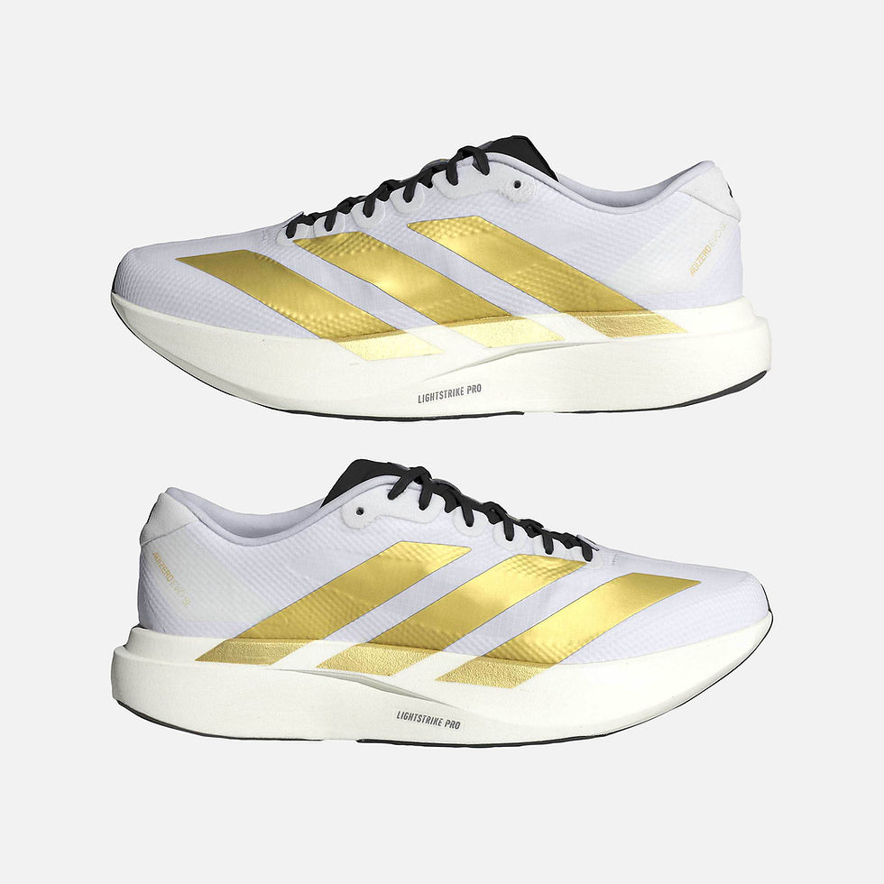 Thumbnail: Adidas Adizero EVO SL Sneakers JQ4441 white, matte gold pair