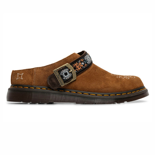 Dr Martens Mens Isham Suede Mule Slip-ons | natural tan | Evolve