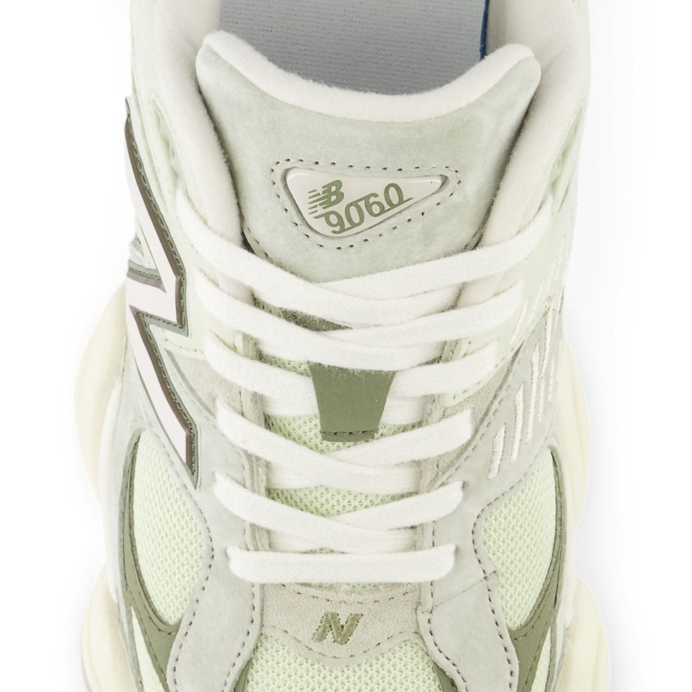New Balance 9060 Sneakers U9060EEC in olivine upper close up detail