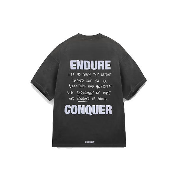 Represent Atlas T-Shirt in stained black back flat