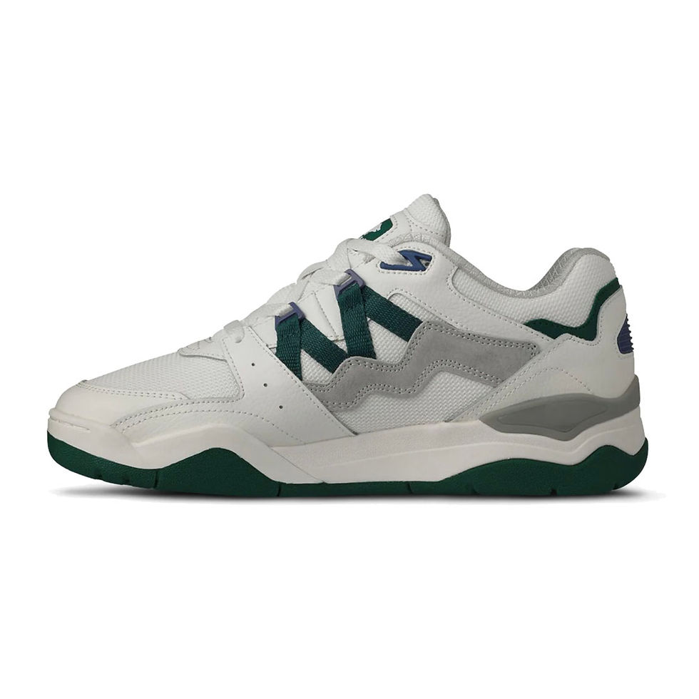 Thumbnail: Karhu Fusion XT Sneakers bright white and rain forest side panel close up detail