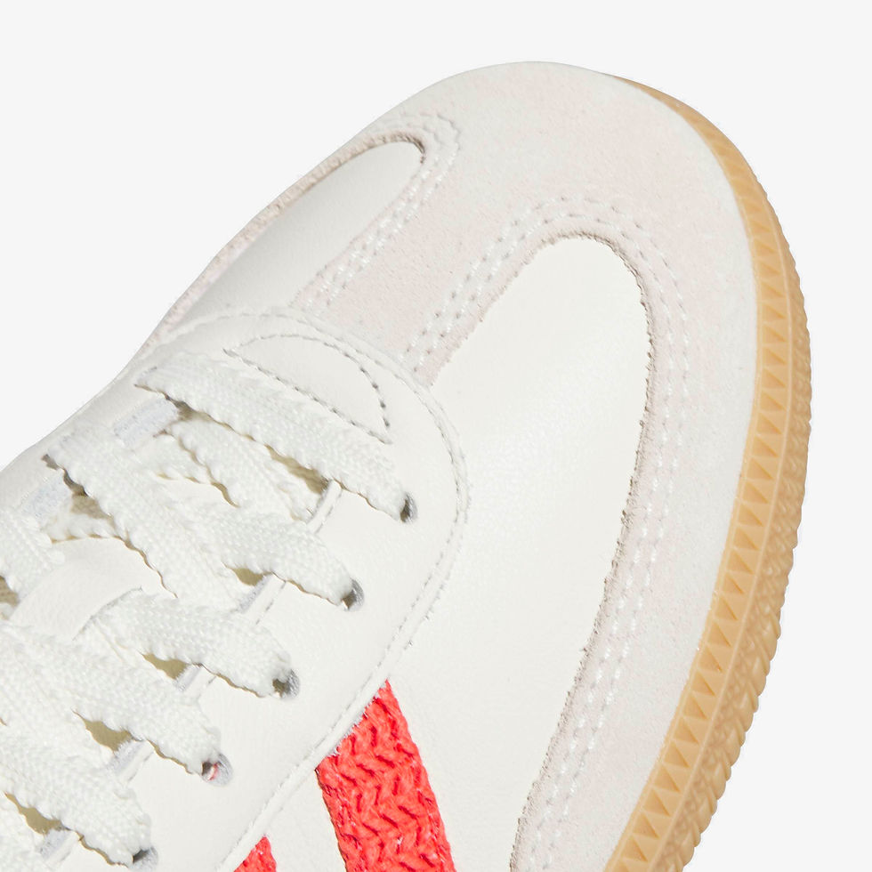 Thumbnail: Top suede toe box Adidas Samba OG Womens Sneakers KI2704 off white, semi lucid red