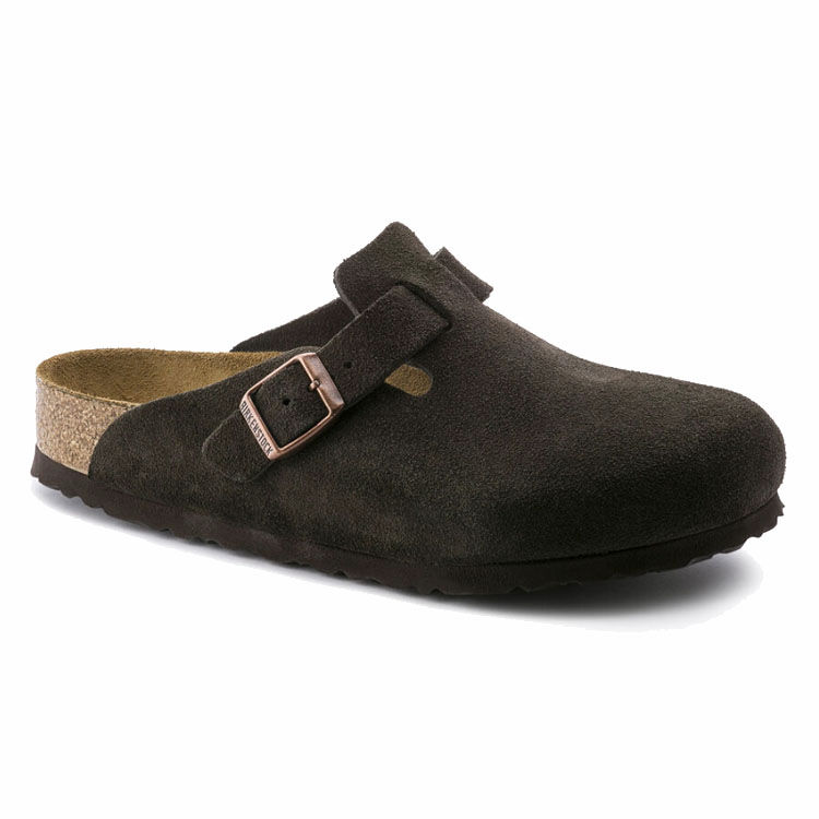 Birkenstock Boston Soft Footbed Suede Leather Mocha