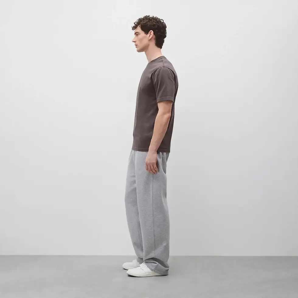 Thumbnail: Reigning Champ Faded Standard T-Shirt in faded mauve on model side pose full