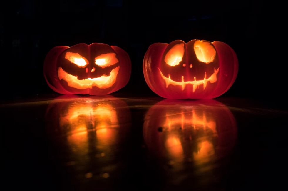 halloween glowing jack-o-lanterns