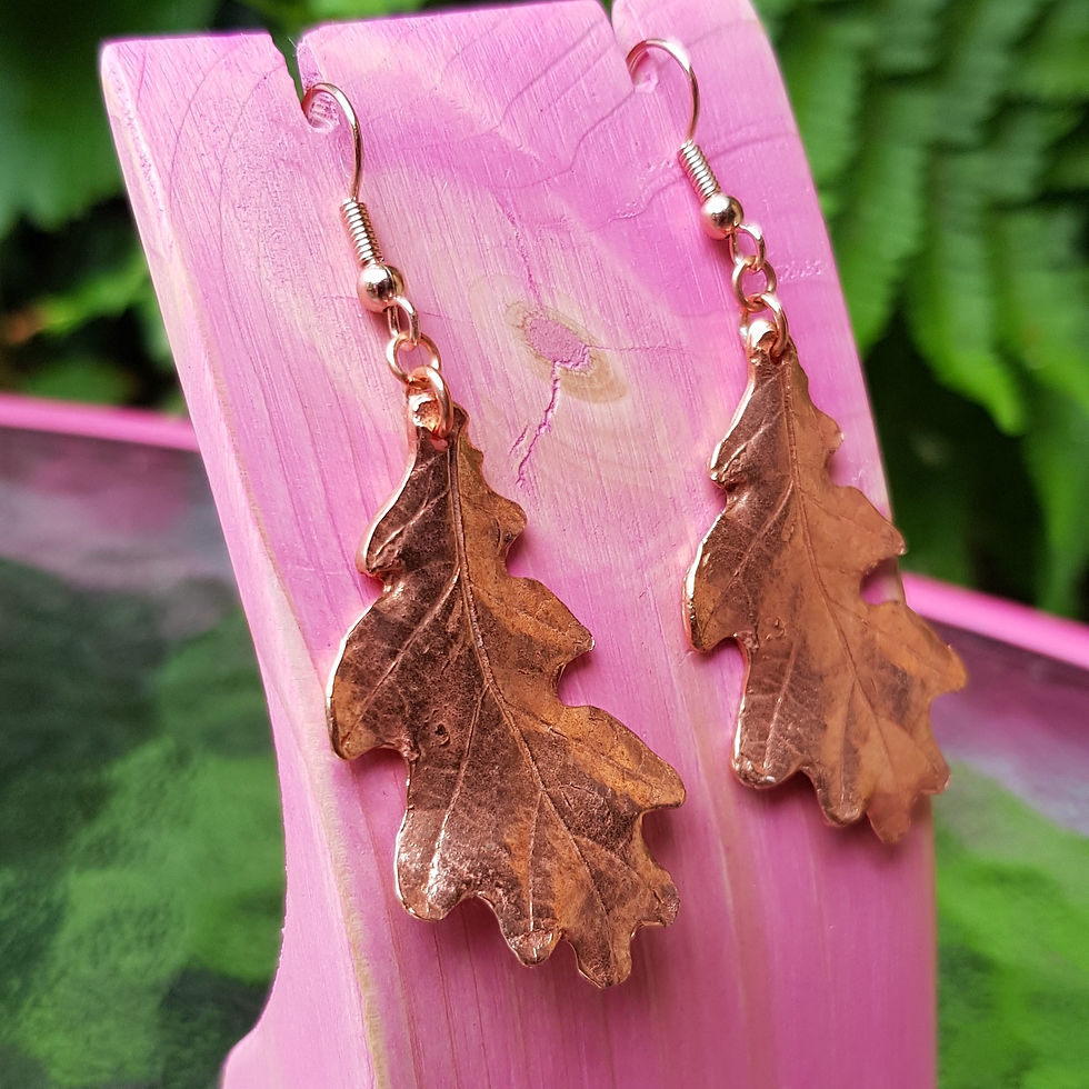 Thumbnail: Copper Oak Leaf Earrings