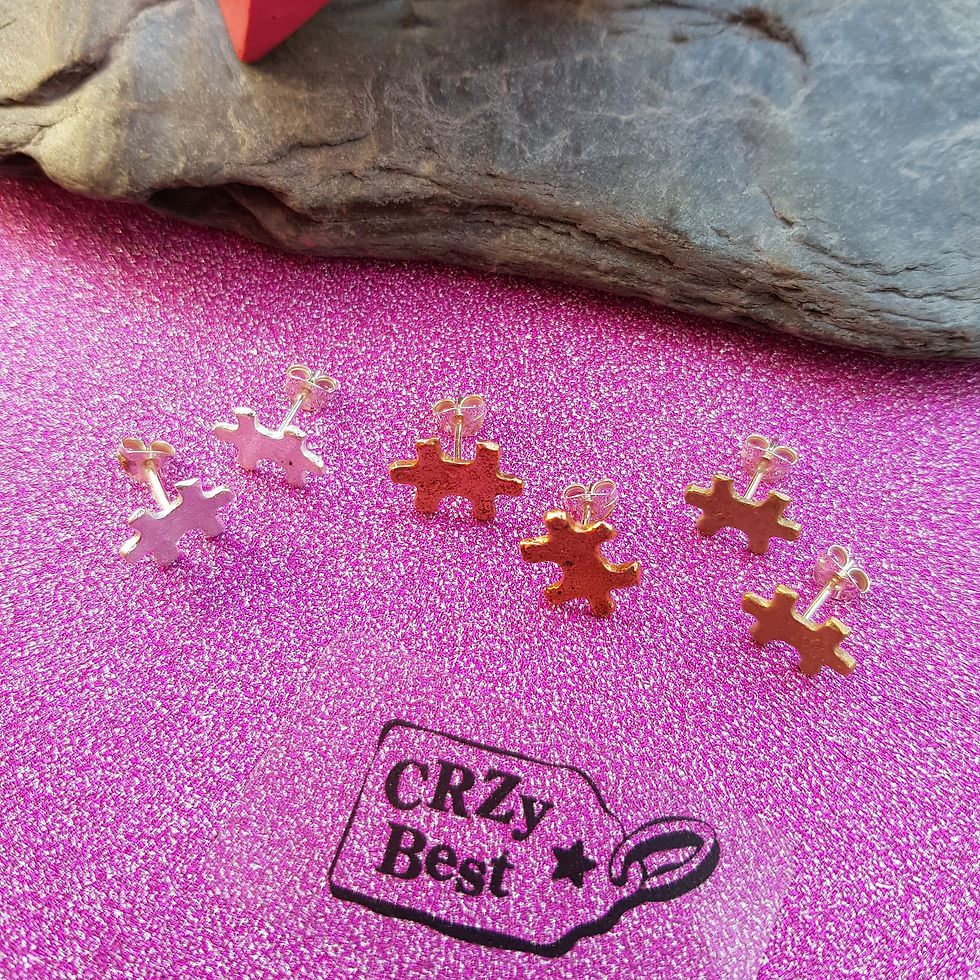 Thumbnail: Jigsaw Puzzle Piece Earrings 