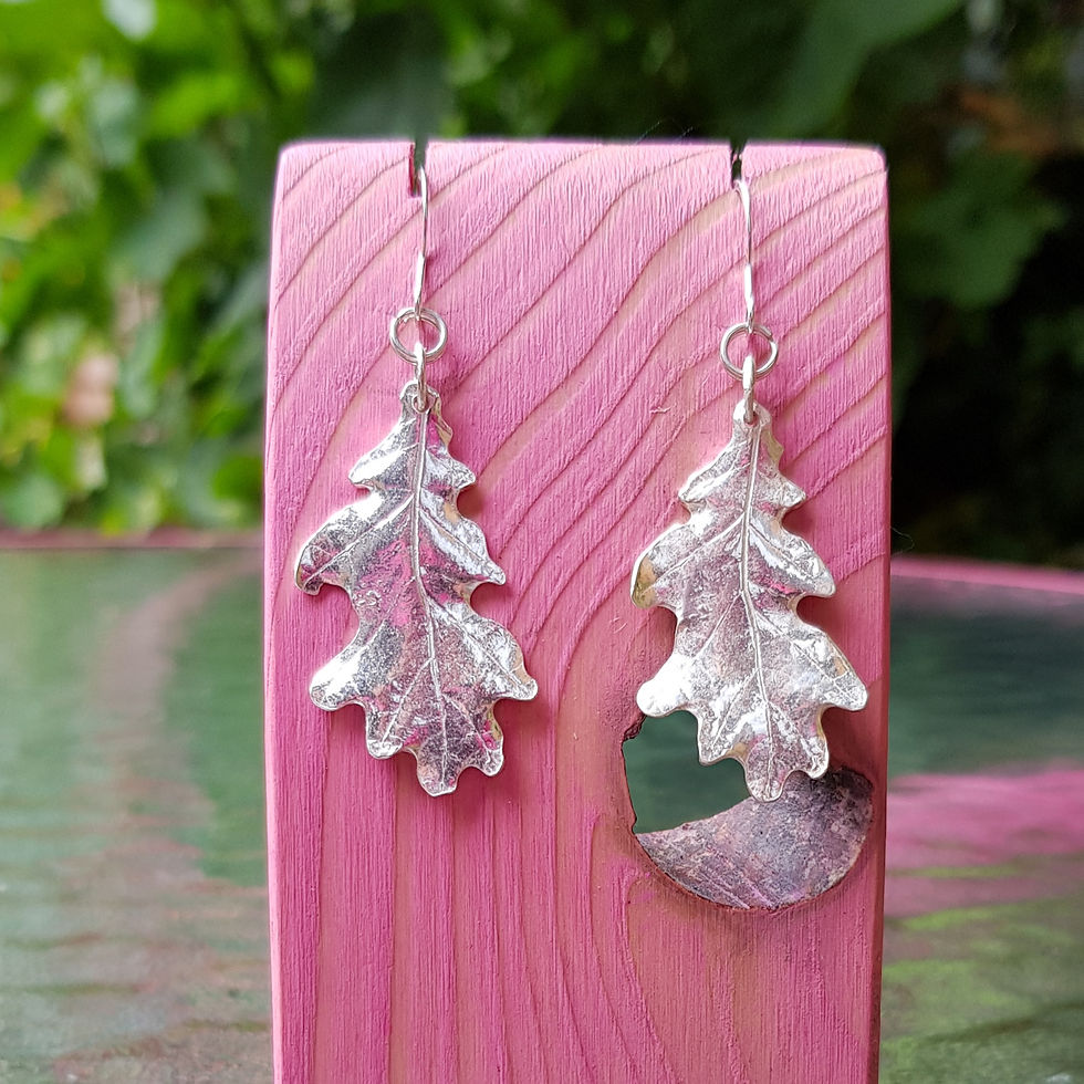 Thumbnail: Sterling Silver Oak Leaf Earrings