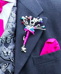Pink button hole close up