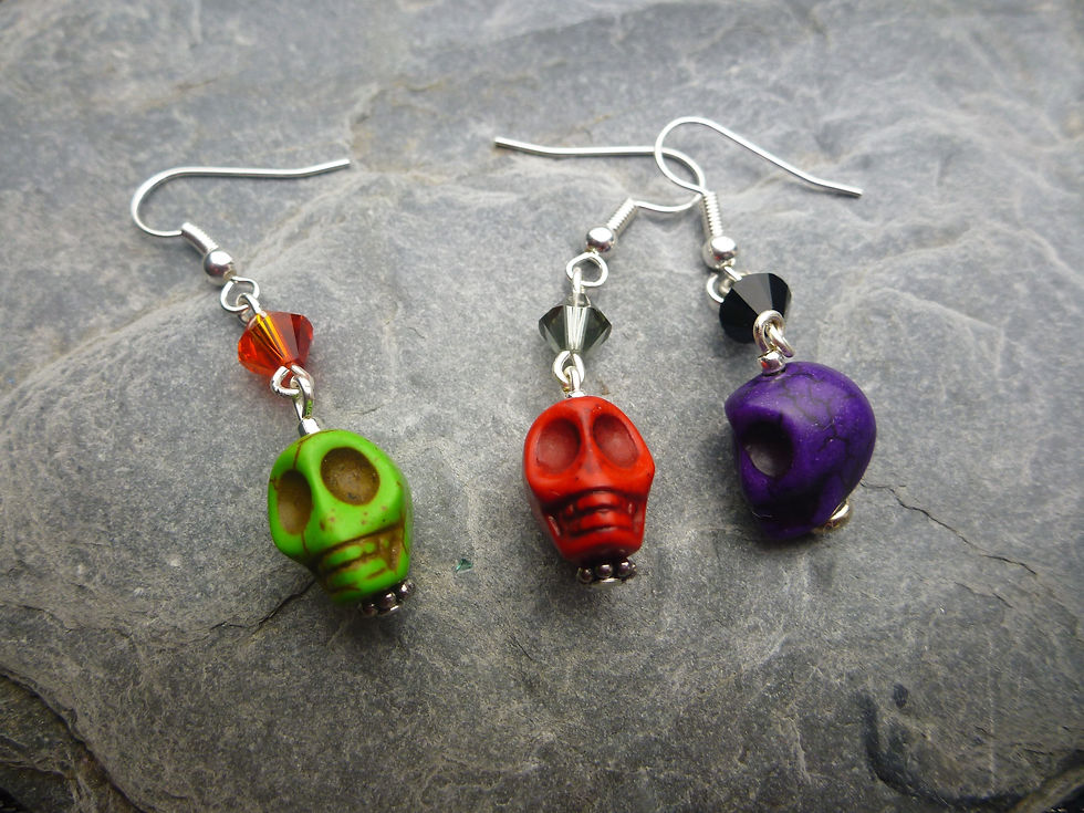 Thumbnail: Howlite Skull Earrings