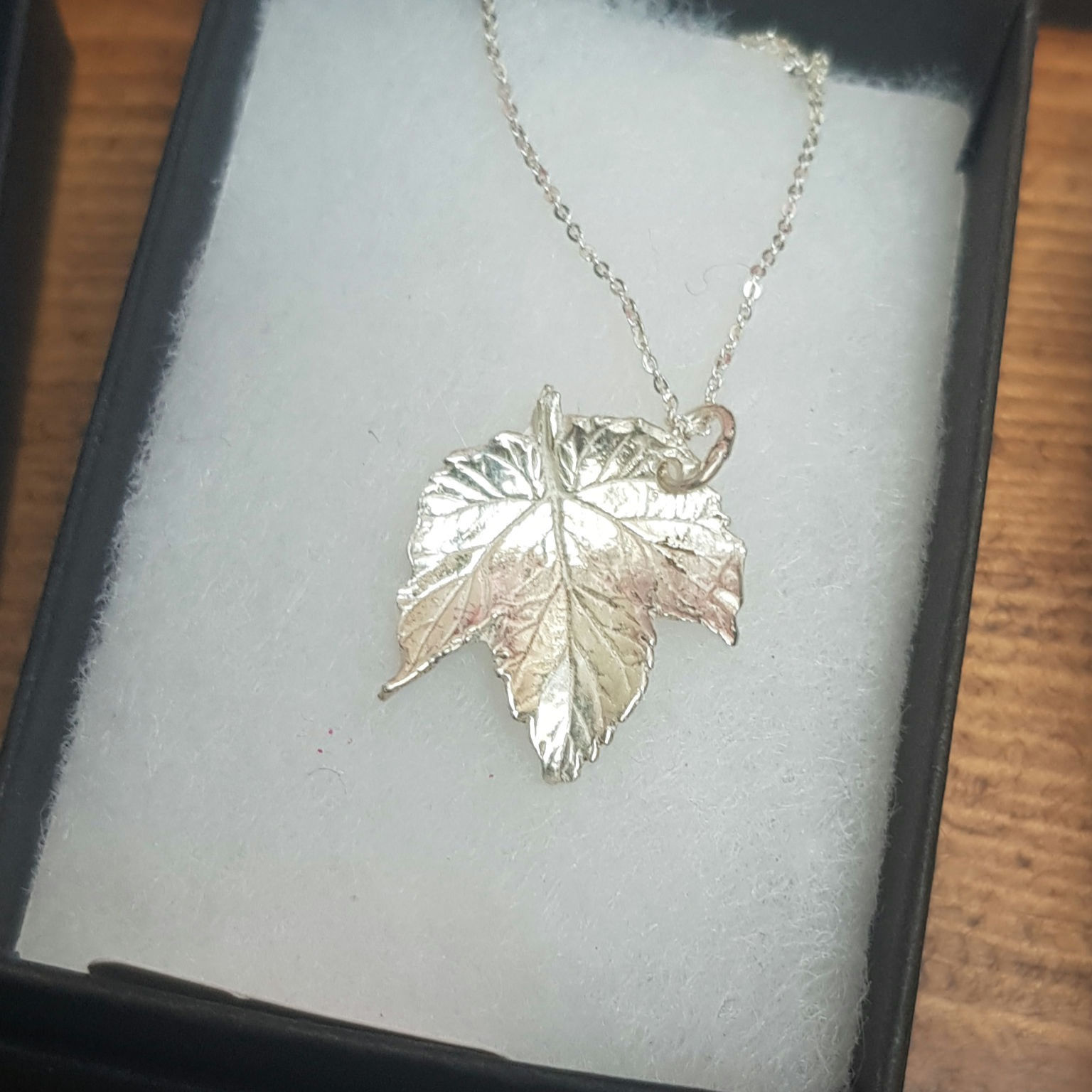 Small Silver Hop Leaf Necklace